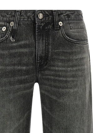 R13 Gray Cotton Straight-Leg Jeans