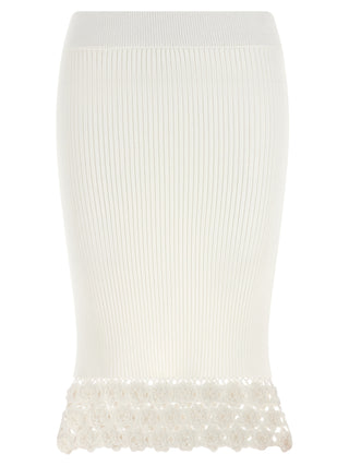 Ganni White Organic Cotton Midi Skirt