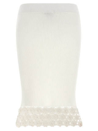 Ganni White Organic Cotton Midi Skirt