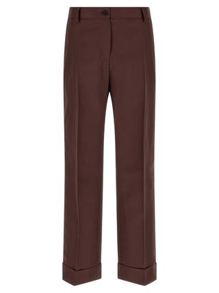 Alberto Biani Brown Viscose Casual Pants