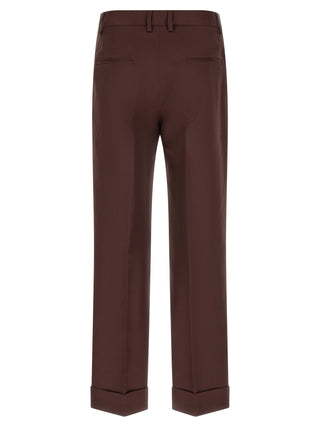 Alberto Biani Brown Viscose Casual Pants