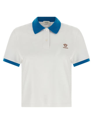 Versace Blue Cotton Polo Shirt