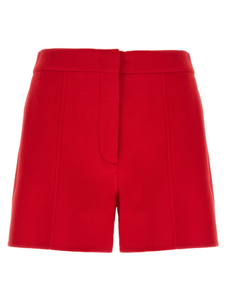 Sportmax Red Virgin Wool Bermuda Shorts