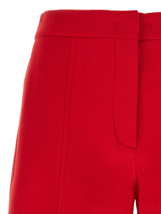 Sportmax Red Virgin Wool Bermuda Shorts