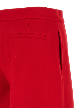 Sportmax Red Virgin Wool Bermuda Shorts
