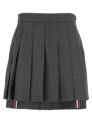 Thom Browne Gray Wool Long Skirt