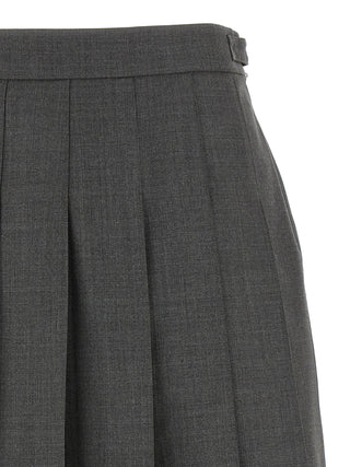Thom Browne Gray Wool Long Skirt