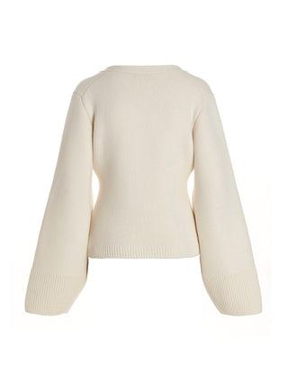 Khaite White Cashmere Cardigan