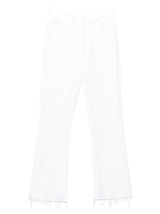 Mother Denim White Cotton Flared Jeans