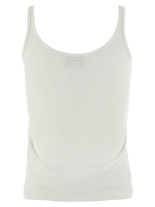 Off-White White Cotton Sleeveles T-Shirt