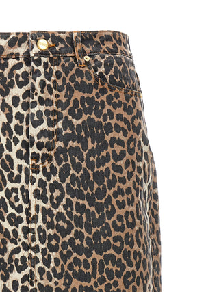 Ganni Brown Organic Cotton Mini Skirt