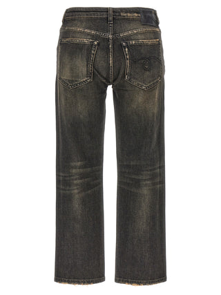 R13 Black Cotton Boyfriend Jeans