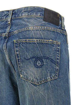 R13 Blue Cotton Relaxed Fit Jeans
