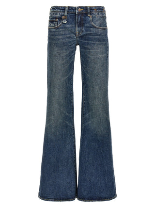 R13 Blue Cotton Flared Jeans