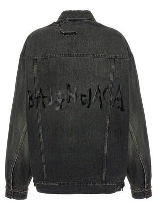 Balenciaga Gray Cotton Denim Jacket