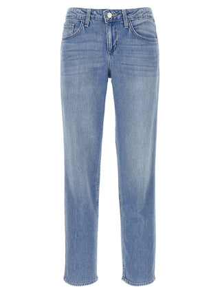 L'Agence Blue Cotton Straight-Leg Jeans