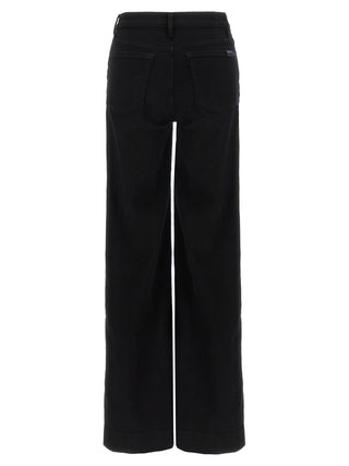 7 For All Mankind Black Cotton Flared Jeans