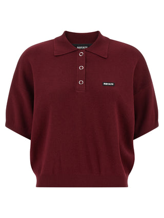 ROTATE BIRGER CHRISTENSEN Bordeaux Mohair Polo Shirt