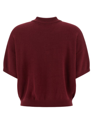 ROTATE BIRGER CHRISTENSEN Bordeaux Mohair Polo Shirt
