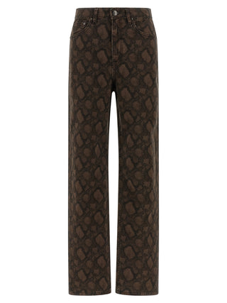ROTATE BIRGER CHRISTENSEN Brown Cotton Straight-Leg Jeans