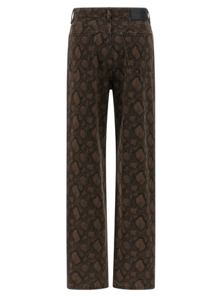 ROTATE BIRGER CHRISTENSEN Brown Cotton Straight-Leg Jeans