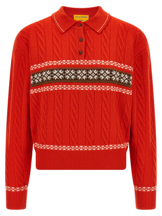 Guest in Residence Red Wool Cardigan
