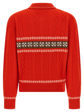 Guest in Residence Red Wool Cardigan