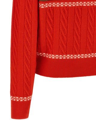 Guest in Residence Red Wool Cardigan