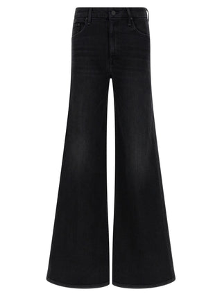 Mother Denim Black Cotton Flared Jeans