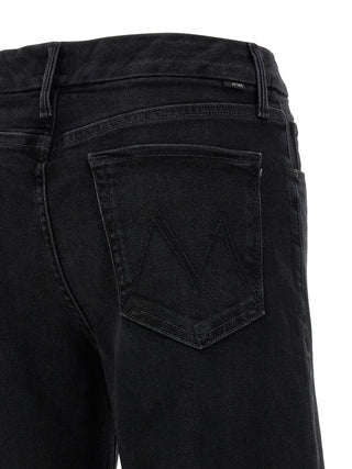 Mother Denim Black Cotton Flared Jeans