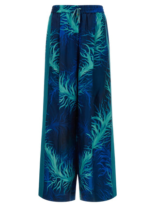 F.R.S. - FOR RESTLESS SLEEPERS Blue Silk Casual Pants