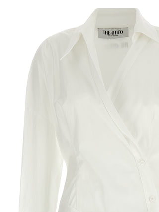 The Attico White Cotton Short Dress