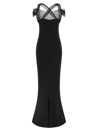 Nensi Dojaka Black Viscose Long Dress