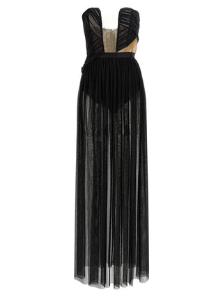 Nensi Dojaka Black Viscose Long Dress