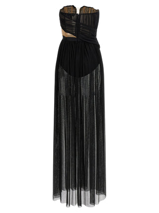 Nensi Dojaka Black Viscose Long Dress
