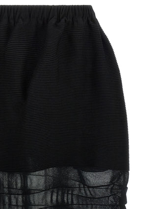 Issey Miyake Black Polyester Midi Skirt