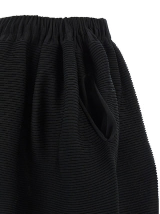 Issey Miyake Black Polyester Midi Skirt