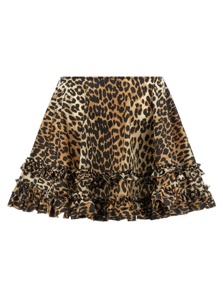 Ganni Brown Recycled Polyamide Long Skirt