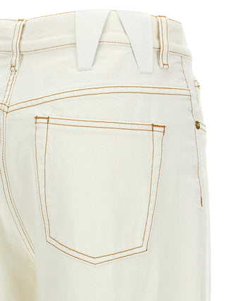 Darkpark White Cotton Straight-Leg Jeans