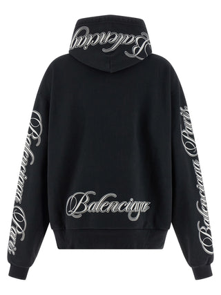 Balenciaga Black Cotton Hoodie