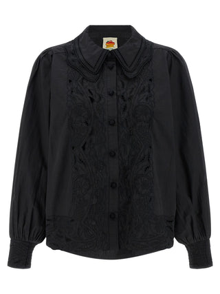 FARM RIO Black Cotton Blouse