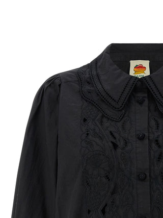 FARM RIO Black Cotton Blouse