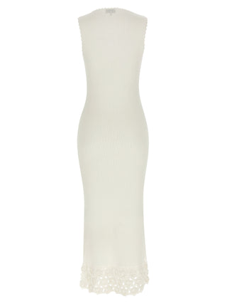 Ganni White Organic Cotton Long Dress