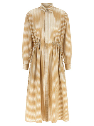 Polo Ralph Lauren Beige Cotton Midi Dress