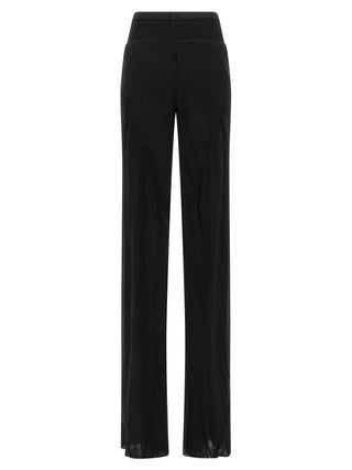 Rick Owens Black Silk Flared Pants