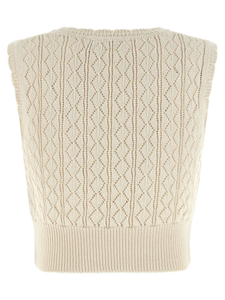 Vivienne Westwood Beige Cotton Sleeveles T-Shirt