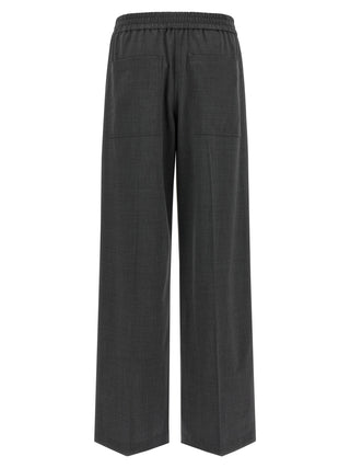 Brunello Cucinelli Gray Virgin Wool Flared Pants