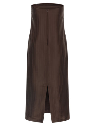 Loulou De Saison Brown Viscose Midi Dress