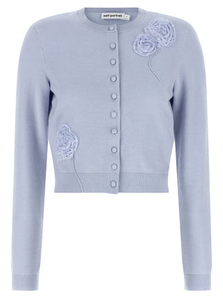 Self-Portrait Blue Polyester Cardigan