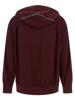 Brunello Cucinelli Bordeaux Cotton Sweatshirt